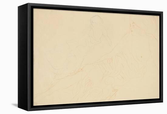 Reclining Nudes; Aufgestutzt Liegende-Gustav Klimt-Framed Stretched Canvas