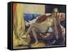 Reclining Odalisque Or, Woman with a Parakeet, 1827-Eugene Delacroix-Framed Stretched Canvas