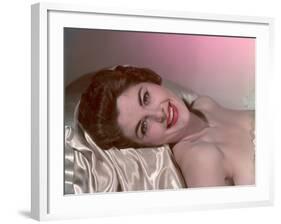 Reclining Pin-Up 1950s-Charles Woof-Framed Photographic Print