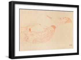 Reclining Semi-Nude (Masturbatin), 1912-1913-Gustav Klimt-Framed Giclee Print