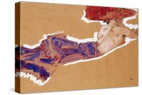 Reclining Semi-Nude with Red Hat, 1910-Egon Schiele-Stretched Canvas