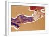 Reclining Semi-Nude with Red Hat-Egon Schiele-Framed Giclee Print