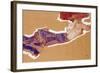 Reclining Semi-Nude with Red Hat-Egon Schiele-Framed Giclee Print