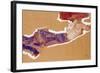 Reclining Semi-Nude with Red Hat-Egon Schiele-Framed Giclee Print