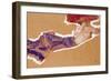 Reclining Semi-Nude with Red Hat-Egon Schiele-Framed Giclee Print