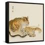 Reclining Tiger-Koson Ohara-Framed Stretched Canvas