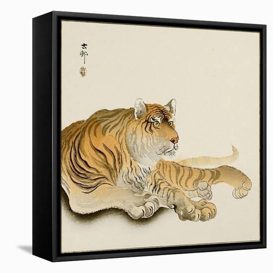Reclining Tiger-Koson Ohara-Framed Stretched Canvas