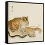 Reclining Tiger-Koson Ohara-Framed Stretched Canvas