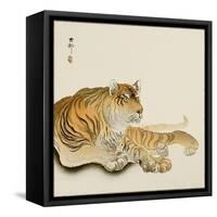 Reclining Tiger-Koson Ohara-Framed Stretched Canvas