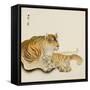 Reclining Tiger-Koson Ohara-Framed Stretched Canvas