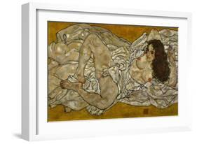 Reclining Woman, 1917-Egon Schiele-Framed Giclee Print