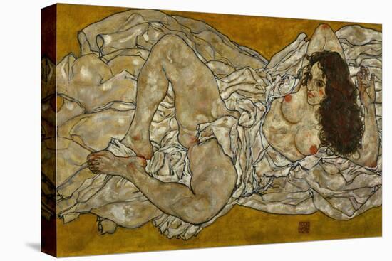 Reclining Woman, 1917-Egon Schiele-Stretched Canvas