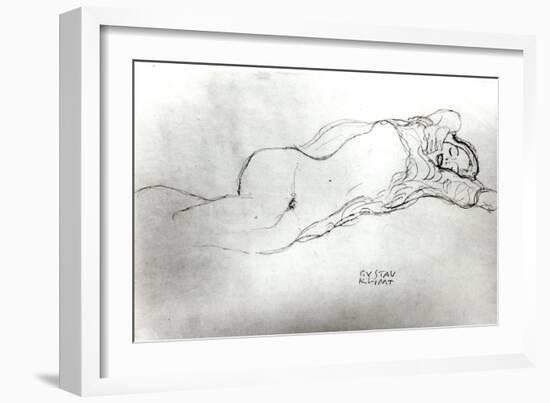 Reclining Woman, c.1914-Gustav Klimt-Framed Giclee Print