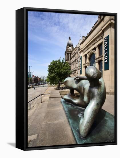 Reclining Woman Elbow Statue by Henry Moore, Leeds, West Yorkshire, Yorkshire, England, UK, Europe-Mark Sunderland-Framed Stretched Canvas