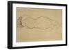 Reclining Woman, Seen from Behind-Gustav Klimt-Framed Giclee Print