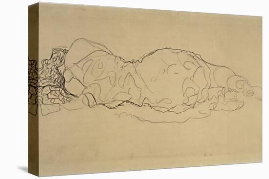 Reclining Woman, Seen from Behind-Gustav Klimt-Stretched Canvas