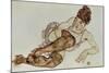 Reclining Woman with Black Stockings, 1917-Egon Schiele-Mounted Giclee Print