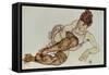 Reclining Woman with Black Stockings, 1917-Egon Schiele-Framed Stretched Canvas