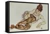 Reclining Woman with Black Stockings, 1917-Egon Schiele-Framed Stretched Canvas