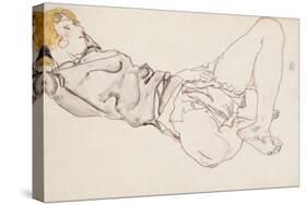 Reclining Woman with Blond Hair, 1912-Egon Schiele-Stretched Canvas