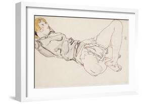 Reclining Woman with Blond Hair, 1912-Egon Schiele-Framed Giclee Print