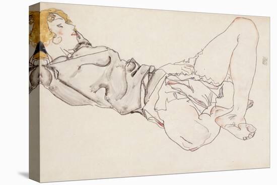 Reclining Woman with Blonde Hair, 1912-Egon Schiele-Stretched Canvas