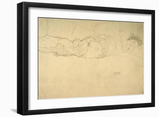 Reclining Woman-Gustav Klimt-Framed Giclee Print