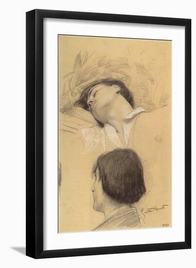 Reclining Young Man-Gustav Klimt-Framed Giclee Print