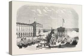 Recognition of the New Sovereign on the Place Du Commerce in Lisbon. Portugal, 1855.-null-Stretched Canvas