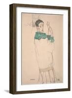 Recollection (Erinnerung), 1913 (W/C & Pencil on Paper)-Egon Schiele-Framed Giclee Print