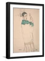 Recollection (Erinnerung), 1913 (W/C & Pencil on Paper)-Egon Schiele-Framed Giclee Print