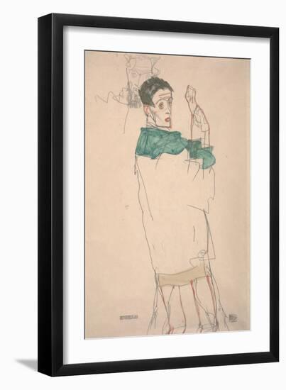 Recollection (Erinnerung), 1913 (W/C & Pencil on Paper)-Egon Schiele-Framed Giclee Print