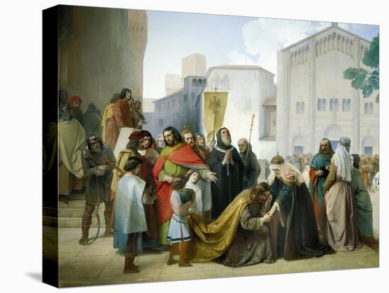 Reconciliation of Otto II with His Mother Adelaide of Burgundy, 1858-Francesco Hayez-Stretched Canvas