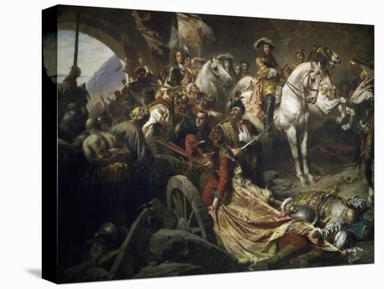 Reconquest of Buda Castle,1686-Gyula Benczur-Stretched Canvas