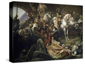 Reconquest of Buda Castle,1686-Gyula Benczur-Stretched Canvas