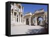 Reconstructed Library of Celsus, Archaeological Site, Ephesus, Anatolia, Turkey-R H Productions-Framed Stretched Canvas