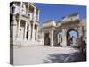 Reconstructed Library of Celsus, Archaeological Site, Ephesus, Anatolia, Turkey-R H Productions-Stretched Canvas