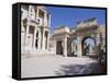 Reconstructed Library of Celsus, Archaeological Site, Ephesus, Anatolia, Turkey-R H Productions-Framed Stretched Canvas