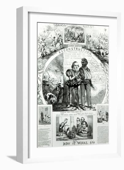 Reconstruction and How It Works, from 'Harpers Weekly' Vol.10, 1866-Thomas Nast-Framed Giclee Print