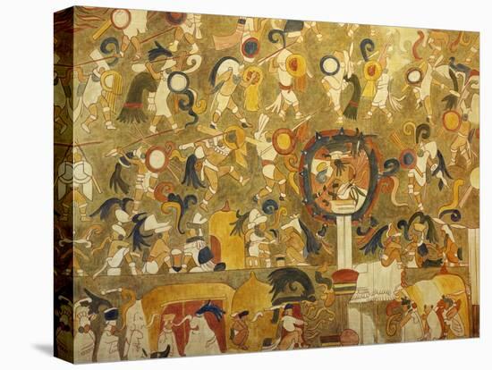 Reconstruction of a Mayan Painting from Chichen Itza-null-Stretched Canvas