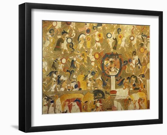 Reconstruction of a Mayan Painting from Chichen Itza-null-Framed Giclee Print