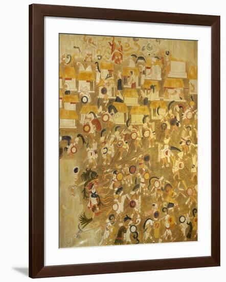 Reconstruction of a Mayan Painting from Chichen Itza-null-Framed Giclee Print