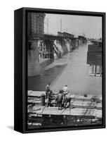 Reconstruction of Bridge over the Po River-Dmitri Kessel-Framed Stretched Canvas