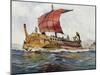 Reconstruction of Classical Era Greek Ship, Watercolour, France, 19th Century-null-Mounted Giclee Print