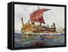 Reconstruction of Classical Era Greek Ship, Watercolour, France, 19th Century-null-Framed Stretched Canvas