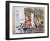 Reconstruction of Fresco Depicting Peasant Drawing Water with Shadow for Irrigation-null-Framed Giclee Print