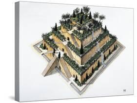 Reconstruction of Hanging Gardens of Babylon Ordered by King Nebuchadnezzar II-null-Stretched Canvas
