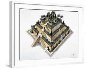 Reconstruction of Hanging Gardens of Babylon Ordered by King Nebuchadnezzar II-null-Framed Giclee Print