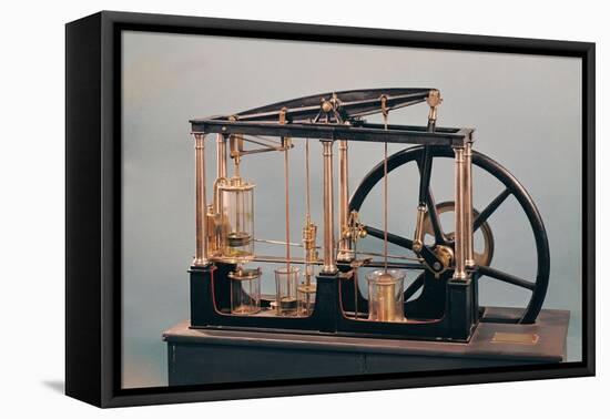 Reconstruction of James Watt's Steam Engine, 1781 (Copper & Glass)-James Watt-Framed Stretched Canvas