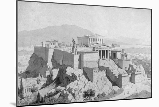 Reconstruction of the Acropolis in Athens-null-Mounted Giclee Print